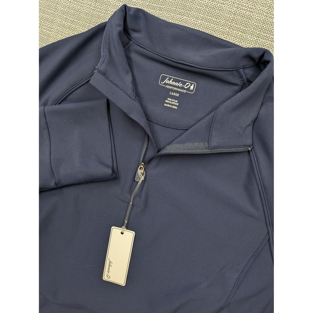 Johnnie-O Pullover Mens Large Blue 1/4 Zip Performance Golf Long Sleeve Stretch